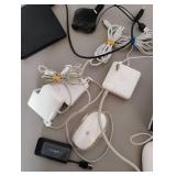 Miscellaneous Apple cords, chargers, Apple mouse, Asus CD burner and Targus 4 port hub