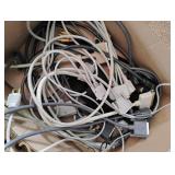 Box of miscellaneous cords. Mostly computer cords