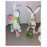 Easter decor. Rabbits and nest. Tallest rabbit is 14 inches