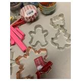 Cookie cutters and cupcake liners