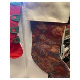 Christmas stocking and garland decor