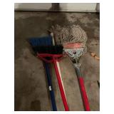 Mop, brooms and shower rod