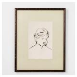 16"x20" Line Drawn Portrait Framed Wall Art: Modern Decor, Vertical Lithograph - Threshold designed with Studio McGee