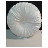 15" Pleated Round Throw Pillow White - Lush Dacor: Luxurious Velvet, Indoor Accessory - Retail: $85.99