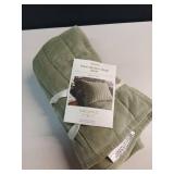 Standard Channel Stitch Velvet Quilt Sham Green - Threshold: Cotton Backing, OEKO-TEX Certified, No Flange