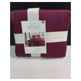 Full/Queen TENCEL Duvet Cover and Sham Set Wine Red - Threshold Cooling Satin Lyocell, OEKO-TEX Certified