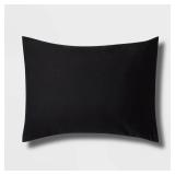 Standard Down Alternative Washed Microfiber Comforter Sham Black - Room Essentials Polyester, Woven, OEKO-TEX Certified, No Flange