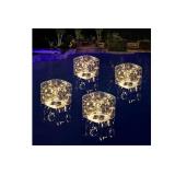 Solar Floating Pool Lights, 5.6â Glow in The Dark Warm White Square Solar Pool Lights That Float, IP68 Waterproof Auto ON/Off Solar Floating Lights for Pool Wedding Party Decorations (1 Piece