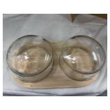 Board Tray with Glass Dome Cloche Lid 8.5" x 2.5