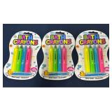 3 Packs Non Toxic Bath Crayons 4 count per pack