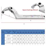 Eowpower Chrome Vanadium C Spanner Tool Adjustable Hook Wrench Square Head 32-76 mm