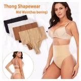 Werena Tummy Control Thong Shapewear for Women Seamless Shaping Thong Panties Body Shaper Underwear(01# Black-seamless,Small)