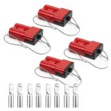 HYCLAT 2-4 Gauge Wire Connectors, 175A Battery Quick Connect Disconnect 12V-36V Powerpole for Car Bike ATV Winches Lifts Motors More Red 4 Pcs