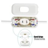 Inline Cord Switch, PLUSPOE 2-Pack On Off Button Control Lamp Appliance Switch for Bedroom Table Lamp Desk LED Lights,White