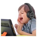 IMYB Kids Headphones Wired, Stereo Foldable Tangle-Free 3.5mm Jack Adjustable On-Ear Headphones for Kids/Toddlers/Children/Teens/Boys/Girls/School/Ipad/Tablet/Kindle/Phones/Travel/Plane (Black)