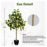 Artificial Lemon Tree 3ft Fake Lemon Plant in Pot Large Fake Floor Plants Faux Trees Indoor Lemon Decorations for Home Living Room Office