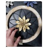 3pcs Wheel and Flower Wall Decor