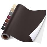 Yikda Self Adhesive Leather Repair Patch Kit, 31.5 in x 16 in Large Vinyl Leather Repair Tape for Furniture, Car Seat, Couch, Sofa, Chair Brownish Black