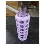 Wide Mouth Glass Water Bottle Purple 24oz