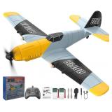 OMNANGO RC Plane 3 Channel BF-109 Airplane,2.4GHz 6-axis Gyro Stabilizer RTF Glider Aircraft Plane or Beginners Adults Kids with Xpilot Stabilization System Fighter