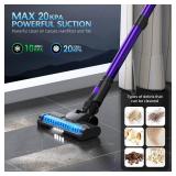 Cordless Vacuum Cleaner, 20KPA Stick Vacuum with LED Display, 2 Modes 6 in 1 Lightweight Cordless Stick Vacuum Cleaner with 40Min Detachable Battery Vacuum Cleaner for Home Hard Floor Car Carpet - Ret