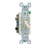 Legrand Pass & Seymour 663LAGU Trademaster 15 Amp 3-Way Toggle Light Switch, Residential Grade, Light Almond (1 Count)