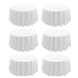 joybest 6 Pack Round Tablecloths 90 Inch White Polyester Table Cloth for 30-60 Inch Tables, Stain and Wrinkle Resistant Washable Fabric Table Cover for Wedding, Party, Reception, Banquet