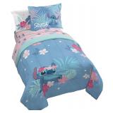 Jay Franco Disney Lilo & Stitch Paradise Dream 5 Piece Twin Bed Set - Includes Reversible Comforter & Sheet Set Bedding - Super Soft Fade Resistant Microfiber (Official Disney Product)