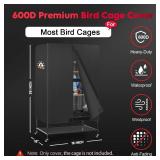 Zettum Bird Cage Cover - 600D Bird Cage Covers for Night Heavy Duty & Waterproof, Fade-Resistant Pet Bird Cage Cover Accessory for Parakeet, Parrot, Cockatiel and More Finches - 31 x 22 x 41 Inch