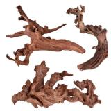 majoywoo Natural Coral Driftwood for Aquarium Decor Fish Tank Decorations, Assorted Driftwood Branch 6-10" 3 Pcs, Reptile Decor