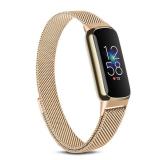 Amzpas Metal Band Compatible with Fitbit Luxe Bands for Women Men, Stainless Steel Mesh Loop Replacement Band for Fitbit Luxe/Luxe Special Edition Fitness Tracker,(Rose gold)