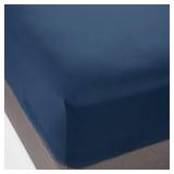 Twin/Twin XL 400 Thread Count Performance Fitted Sheet Metallic Blue - Threshold Cotton Sateen, 18" Deep Pocket, OEKO-TEX Certified