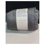 Queen 400 Thread Count Performance Fitted Sheet Dark Gray - Threshold: Cotton Sateen, Machine Washable, Fits 18" Mattress