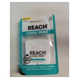 REACH Cool Mint Dental Floss, Fresh Mint, Plaque Remover for Teeth, Shred Resistant, Waxed, Easy on Gums & Teeth, Fresh Breath, Oral Care, PFAS Free, for Adults & Kids, 1 Pack, 55yd