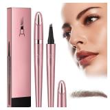 Generic 2024 New Magic Eyebrow Pencil, 3D Waterproof Microblading Eyebrow Pencil Contouring Pen, Long-Lasting Natural Fine Stroke Eyebrow Pencil with 4 Micro-Fork Tip for women Makeup (Dark Brown)