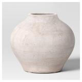 Small Ceramic Rustic Artisan Vase - Threshold: Neutral Distressed Decor, 7" Bouquet Holder