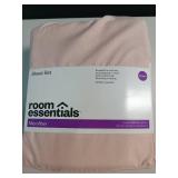 Queen Microfiber Sheet Set Blush - Room Essentials Polyester, Peached Finish, OEKO-TEX Certified