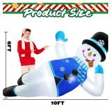 10FT Christmas Inflatables Snowman Outdoor Decorations, Blow Up Yard Decorations Inflatable Xmas Snowman with LED Lights for Lawn Garden Party Holiday Decor - Retail: $86.77