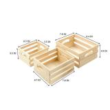 Set of 3 Wooden Pallet Crates Nesting Unfinished Wood Trays Storage for DIY Crafts (Large Size 9.4 x 7.8 x 4.3 in)