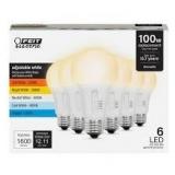 Feit Electrical 6pk LED Light Bulbs Adjustable Shades of White