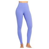 Sunzel Nunaked Workout Leggings for Women, Tummy Control Compression Workout Gym Yoga Pants, High Waist & No Front Seam Periwinkle Medium 28"