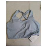 JOYSPELS Sports Bras for Women Extra Comfort Criss-Cross Back Padded Workout Tops for Women Medium Support Light Blue