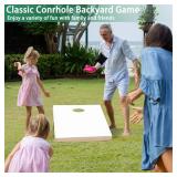 ApudArmis 3x2Ft Wooden Cornhole Boards Set, Classic Cornhole Outdoor Games Set with 8 Cornhole Bean Bags and Carrying Case - Tailgating BBQâs Camp Lawn Yard Beach Game for Teens Adults Family