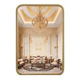 Fobule Wall Mirror for Bathroom - 24"x36" Rectangle Rounded Corner Beaded Frame Mirror, Large Vanity Mirror Hangs Horizontal or Vertical, Antique Gold - Retail: $149.99