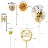 BEAN LIEVE Birthday Candles Set - Gold Cake Decor, 12 Pieces