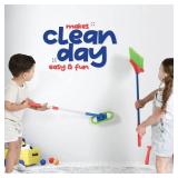 Play22 Kids 4 Pc Cleaning Set - Broom, Mop, Brush, Dust Pan