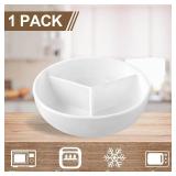 Cinf Ceramic Cereal Bowl, 3 Section, Microwave Safe, Anti Soggy