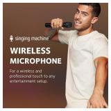 Singing Machine Wireless Microphone (Black) - Portable Unidirectional