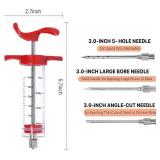 Turkey Injector Syringe - 3 Needles, 1oz, Easy to Clean & Use