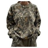 Milumia Camo Print Crewneck Long Sleeve Sweatshirt, Small